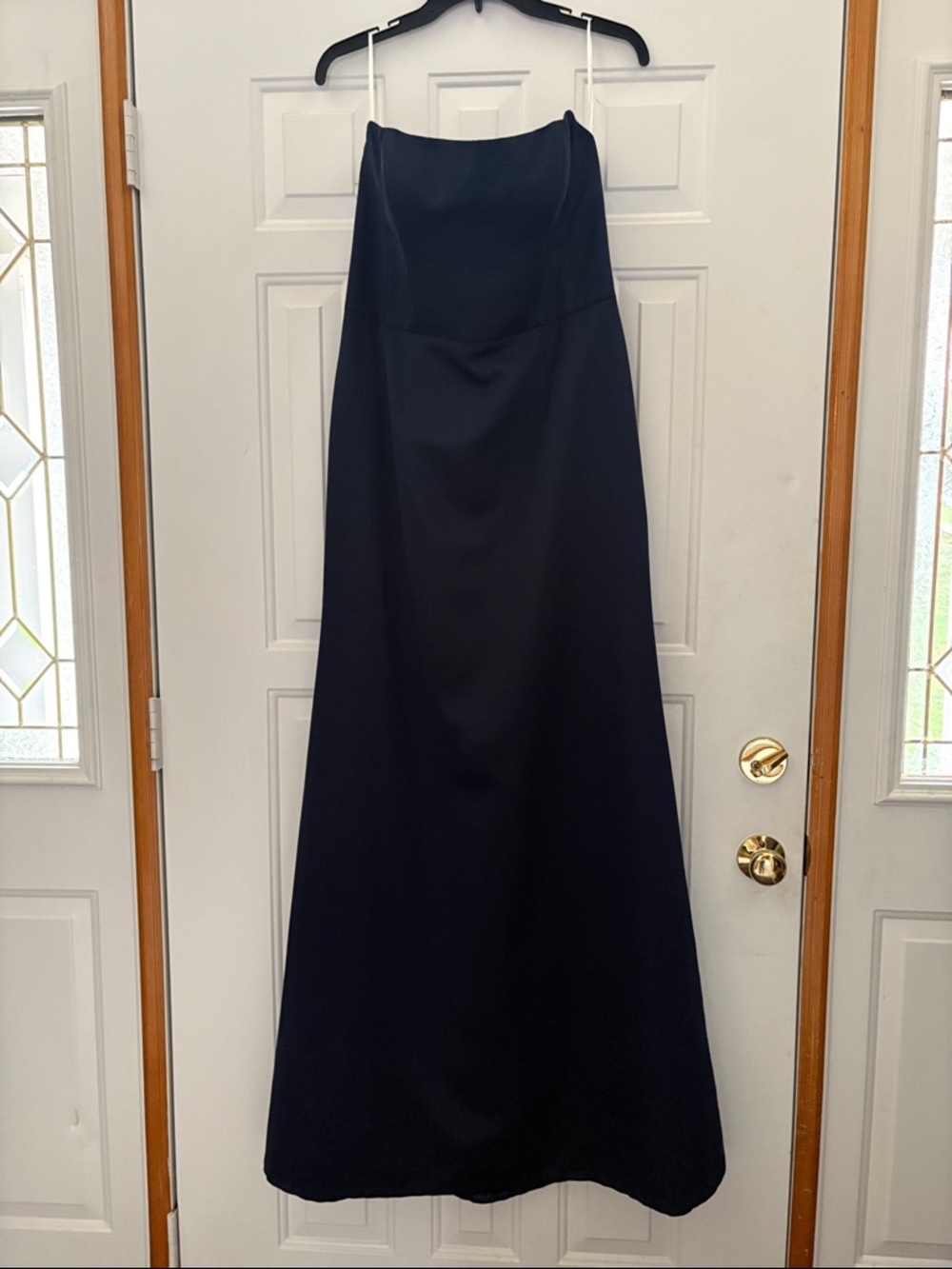 Classic Navy A-Line Maxi Skirt with removal shoulder straps